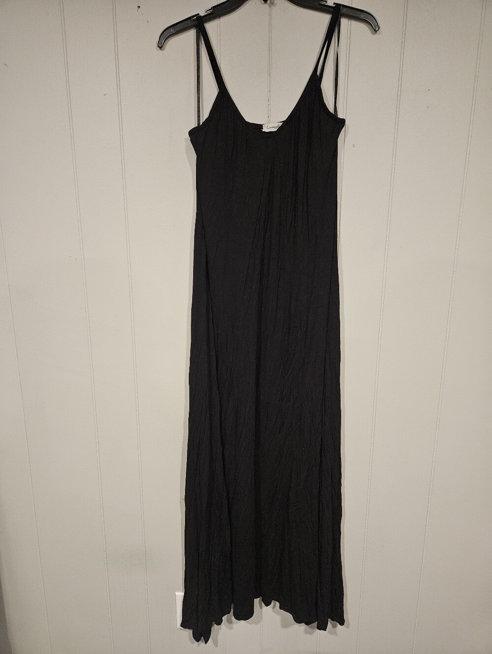 Loveappella Black Maxi Dress Size Large Sleeveless Women Rayon Blend In Black